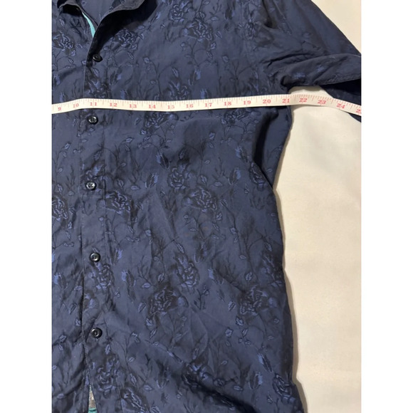 Ted Baker Floral Buttondown Shirt Blue Size 16 L - Picture 5 of 8